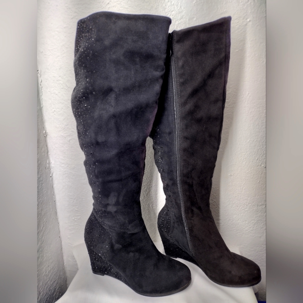 Womens styluxe black suede boots